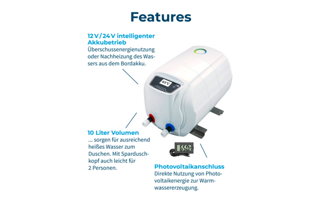 Fothermo Photovoltaic Caravan Boiler 10 Liters 1 Fothermo Photovoltaic Caravan Boiler 10 Liters